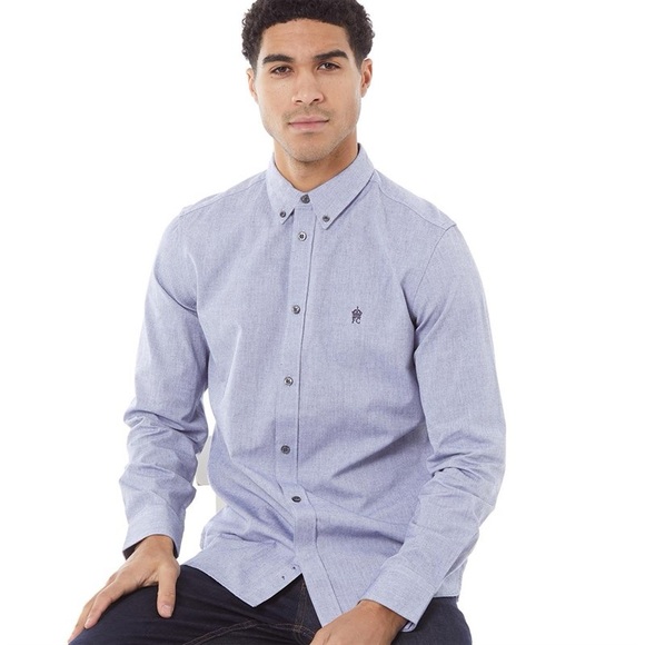 French Connection Blue Oxford button Shirt - Picture 1 of 8
